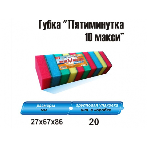 Губка"Пятиминутка-10 макси" /20/