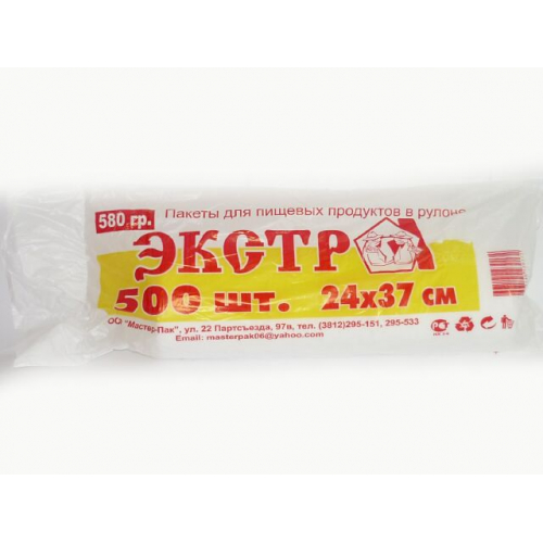 Мешок ПНД  в рулонах 500шт.Экстра 24*37 (М) /20/